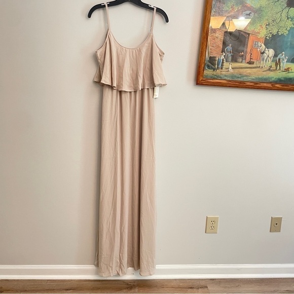 NWT Show Me Your MuMu Caitlin Ruffle Maxi Dress Show Me The Ring Crisp Sz Medium - Picture 3 of 5